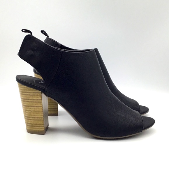 NWOB GAP Peep-Toe Booties Stack Block Heels - Picture 1 of 12